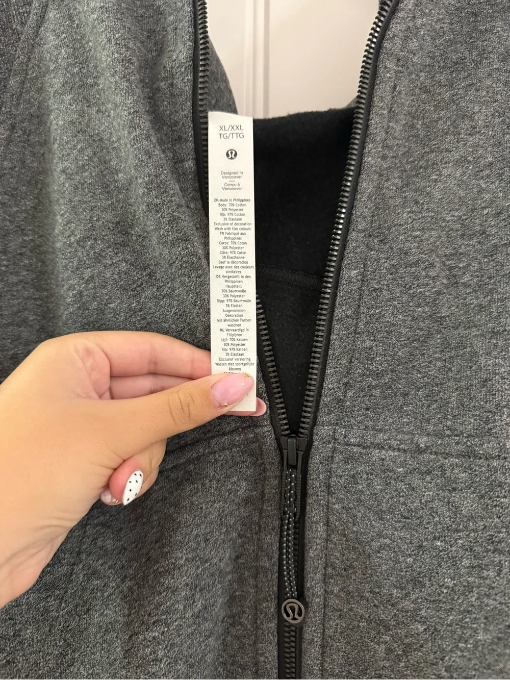 lululemon athletica Dark Gray Hooded Zip Bomber Jacket